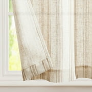 Curtainking Rustic Look Farmhouse Taupe on Beige Stripes Home Rod Cafe Curtains, 26 x 36 in (2 Panels)