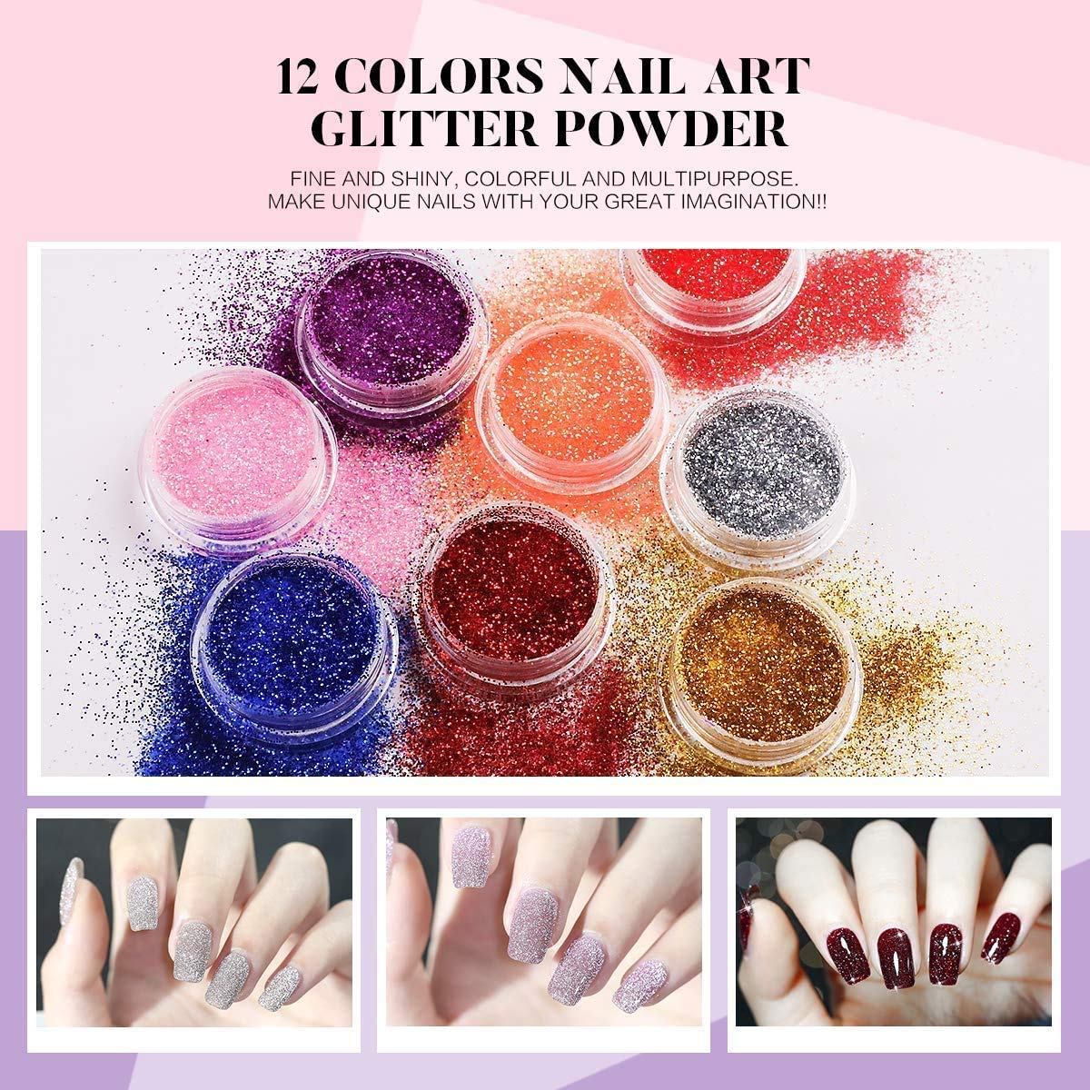 Morovan Acrylic Nail Kit Liquid Monomer Set - Glitter Powder and Carving Powder Set Complete Practice Hand Nail Kits