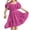 Hot Pink, variant on Girls Dresses, Fashion Bow Short Sleeve Crew Neck Summer Dress Pink Size 10-12 T