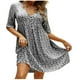 thumbnail image 2 of Puntoco Vestido De Manga Corta Con Cuello En V, Vestido De Manga Corta Con Estampado De Botones Y Cuello En V De Verano Para Mujer Negro S, 2 of 6