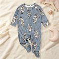 thumbnail image 2 of Nwiuh Baby Sleep and Play Footed Pajamas One-piece Sleeper Jumpsuit Zip-front Pjs Organic Cotton for Baby Girls, Unisex (Grey, 0-3 Months), 2 of 4
