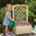 thumbnail image 4 of Costway 2 PCS 40" Tall Wooden Raised Garden Bed with Lattice Trellis for Climbing Vine, 4 of 10