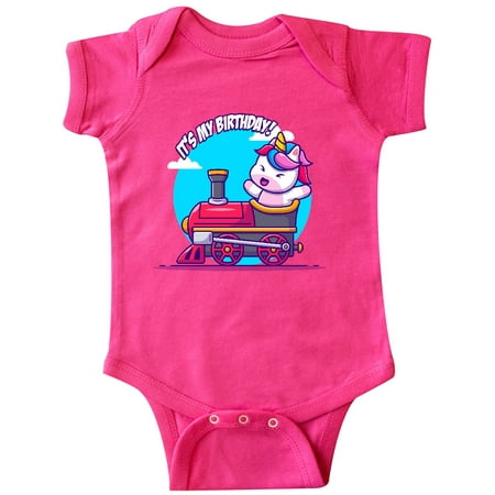 

Inktastic Unicorn Birthday Train Gift Baby Boy or Baby Girl Bodysuit