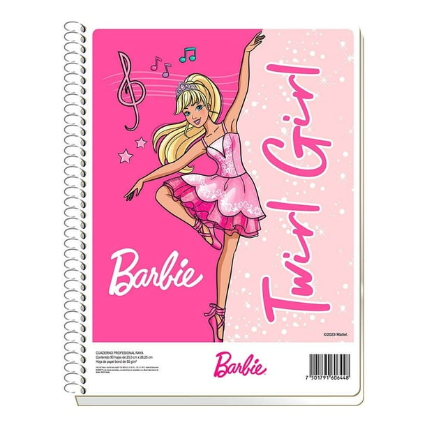 Cuaderno De Diario Con Pestañas Barbie Para Niños, Encuadernado En