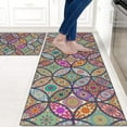 thumbnail image 2 of Boho Kitchen Rug Mat Set of 2 Non Slip Washable Bohemian Colorful Floral Kitchen Rug Runner Rubber Kitchen Mats for Floor Boho Decor, 2 of 6