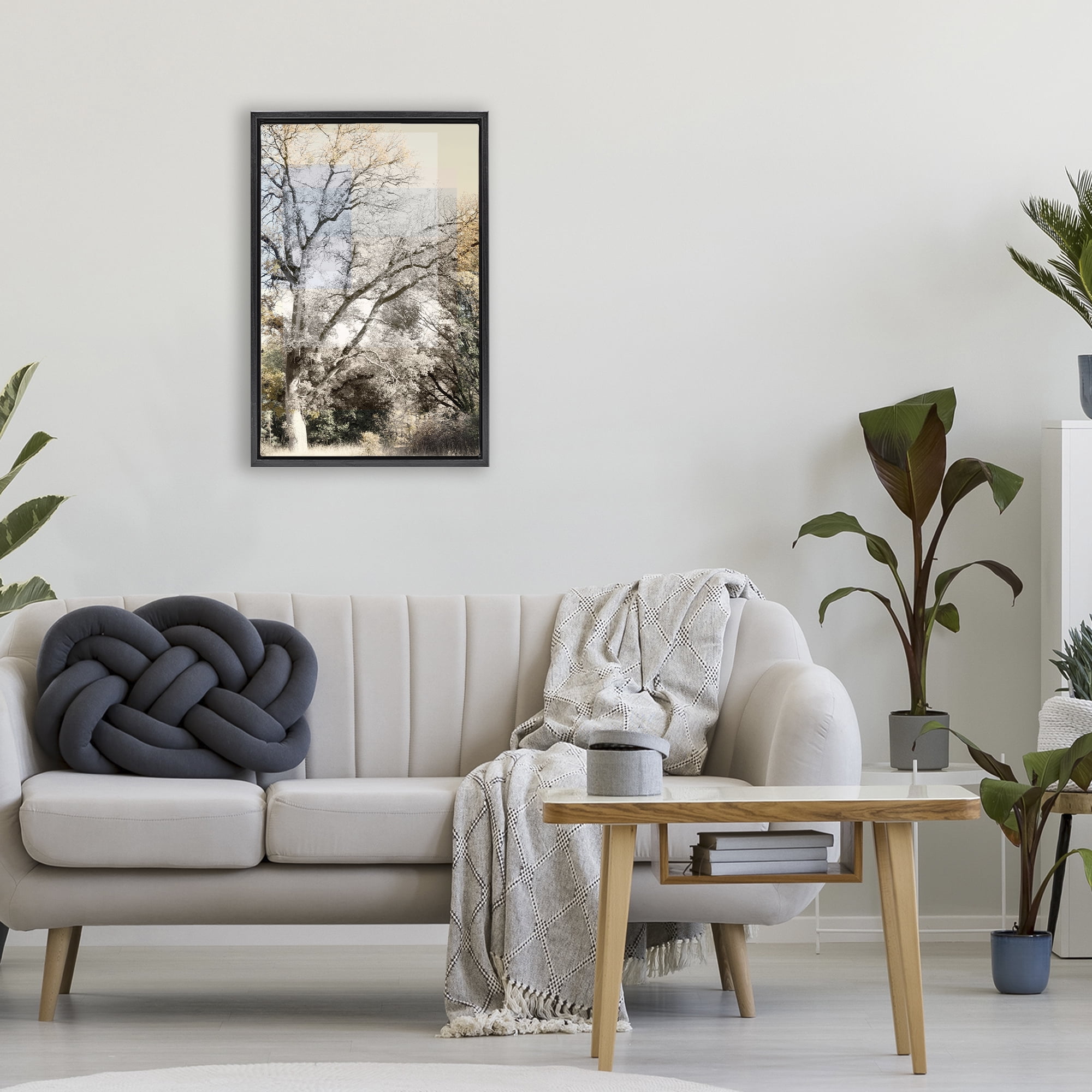 Stupell Industries Tree Collage Layers Black Framed Floater Canvas Wall Art, design by Gemma Bardot