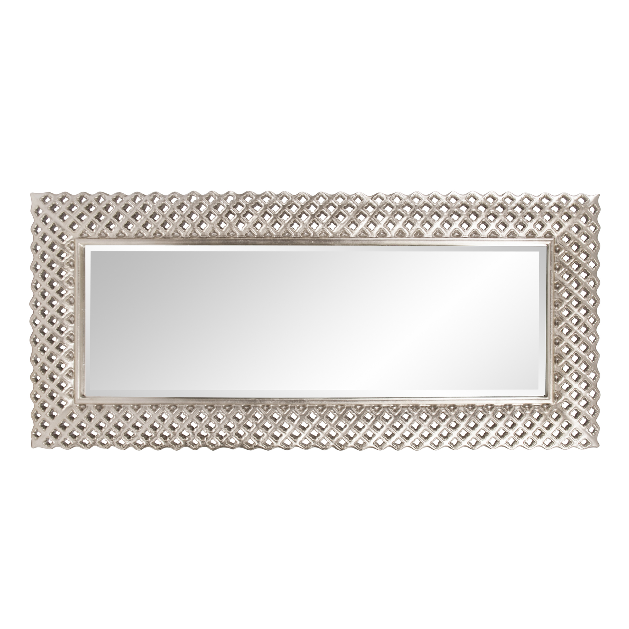 Tyler Dillon Full Length Rectangular Beveled Mirror with Trellis Patterned Frame 71"H x 32.5"W