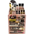 thumbnail image 2 of Sorbus Acrylic Cosmetic Makeup and Jewelry Storage Case Display with Spacious Design and Two Small Drawers, Pink, 2 of 8