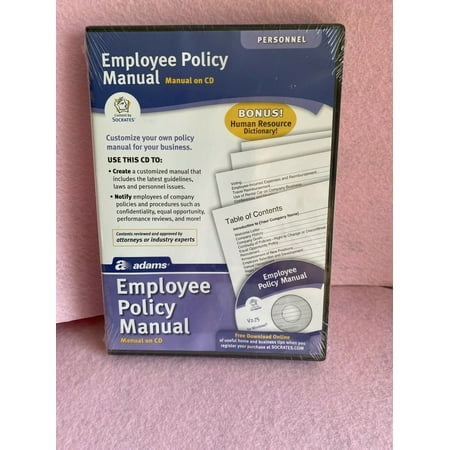 UPC 053926600908 product image for Adams Employee Policy Manual On CD Business Human Resource Dictionary Sealed | upcitemdb.com