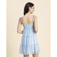 thumbnail image 3 of Moomaya Women Printed Mini Dress, Strappy Shoulders Tiered Short Summer Dress, 3 of 9