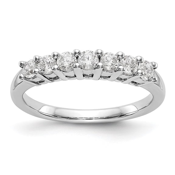Auriga 14K White Gold 7-Stone Diamond Band for Women Size 7 (0.49ct, Color- G-H-I, Clarity- I1)