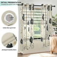thumbnail image 3 of Yayeee Window Curtains Set of 2 for Living Room Light Filtering 63"x52", Small Black Flowers, 3 of 7