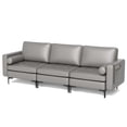 thumbnail image 2 of Barara King Loveseat Sofa Couches, Comfy Couch Soft Love Seats Sofa,3-Seat Sofa Sectional with Side Storage Pocket and Metal Leg-Light Gray, 2 of 8