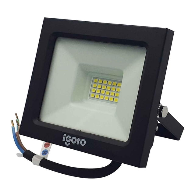 Lampara reflector led de 20w color negro 6500k luz fría iGoto REF020