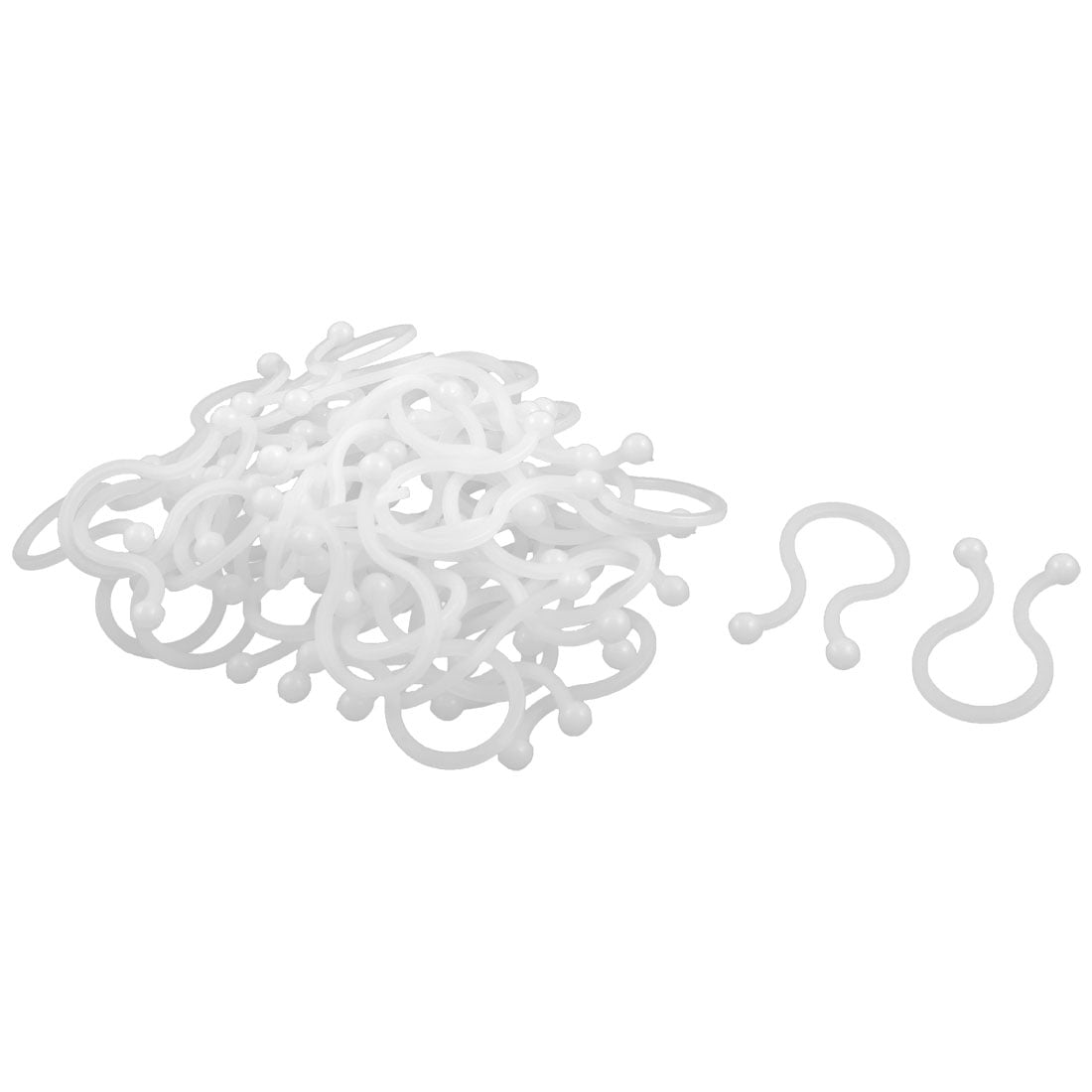 Plastic Tips Twist Lock Cable Wire Ties White Fit 20mm Bundle Diameter 50pcs