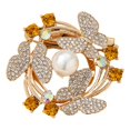 thumbnail image 5 of Xinyolin Elegant Faux Pearl Rhinestone Scarf Buckle Brooch for Women Versatile Circle Leaf Pin for Parties Weddings Gifts, 5 of 8