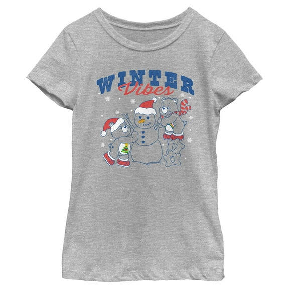 Girl's Care Bears Winter Vibes  Graphic Tee Athletic Heather Medium
