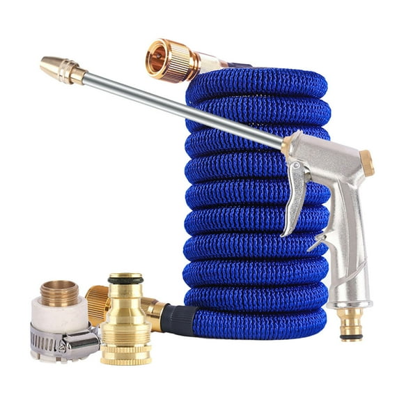 High Pressure Pistol Grip Sprayer Water with Expandable Garden Water Hose (50ft) + Connector Kit