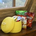 thumbnail image 2 of Sea Team Round Cotton Rope Storage Basket with Lid, Decorative Woven Storage Bin, Pot, Caddy, Organizer, Container for Snacks, Towels, Plants, 10 x 7.5 Inches (Small, Yellow), 2 of 7