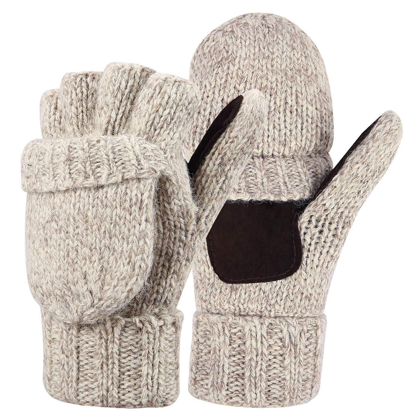 wool fingerless mittens