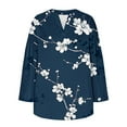 thumbnail image 2 of Uootdi Long Sleeve Shirts for Women Plus Size Lightweight V Neck Tunic Tops Soft Floral Gift Printed Boho Vacation T-Shirts Fall, 2 of 4