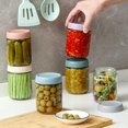 thumbnail image 3 of HLONK 6-Pack Glass Canning Jars with Leak-Proof Lids - Wide Mouth Mason Jars  16oz (473ml) Airtight Food Storage Containers for Jam  Pickles  Sauces  Dry Goods  Crafts - Heavy-Duty Glass, 3 of 5