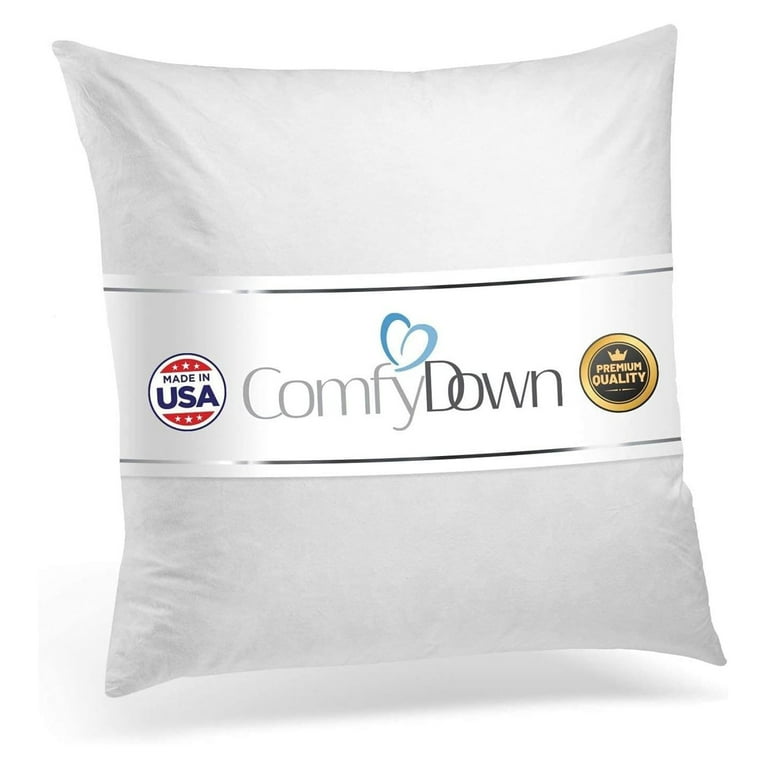 Decorative Throw Pillow Insert Down and Fill 100 Cotton Cover 233 Thread Count Square Pillow Insert MADE in USA 15x15