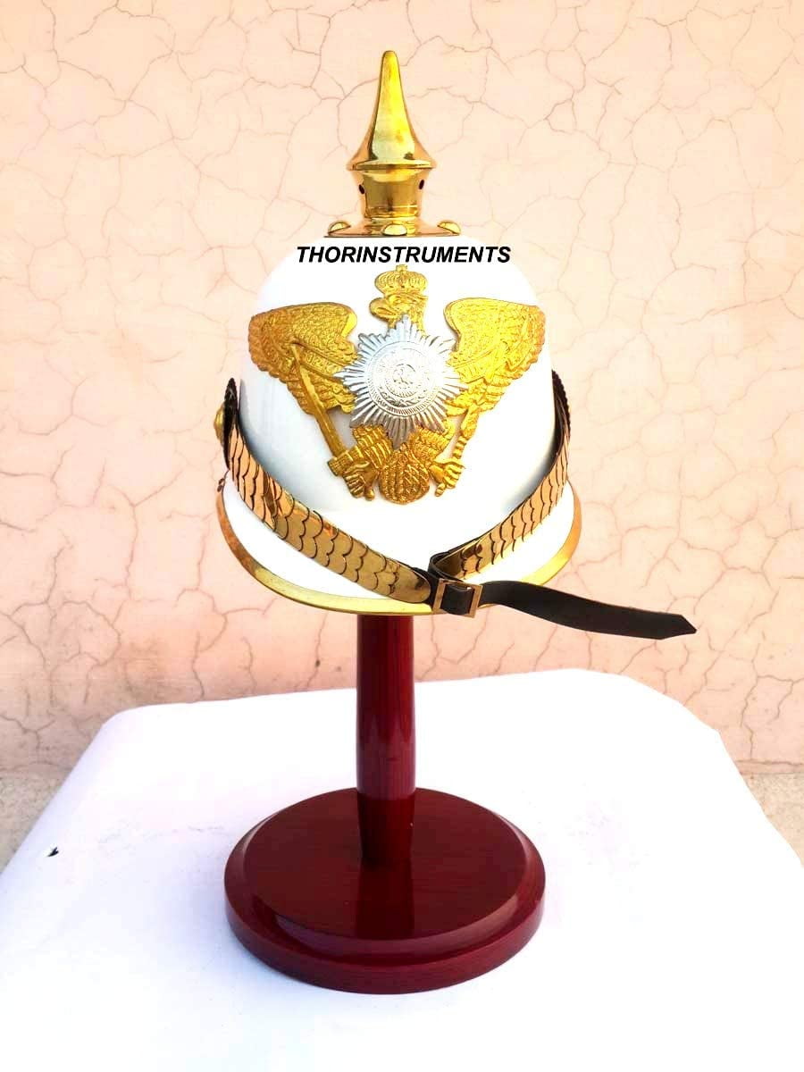 Medieval German Spiked Prussian Pickel Hube Helmet Officer Helmet With