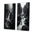thumbnail image 3 of Designart "Ephemeral Beauty of the Waterfall Cascade I" Waterfall Wall Art Set Of 2 - Grey Landscapes Canvas Set For Living Room Decor, 3 of 7