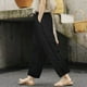 thumbnail image 2 of Pantalones palazzo con cintura elástica para mujer: detalle de encaje, cordón, pierna ancha con bolsillos, pantalones informales para todas las estaciones, 2 of 6