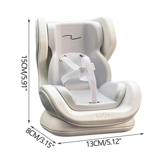 Asiento de coche con cojín de felpa suave y clip de ventilación, soporte de escritorio para exhibir muñecas y adorno de coche para coleccionistas.