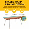 thumbnail image 4 of Blue Brown Ombre Table Cloths for 8 Foot Rectangle Tables, Modern Abstract Gradient Art Patio Waterproof Elastic Fitted Tablecloths, Washable Rectangular Table Cover for Camping, 4 of 8