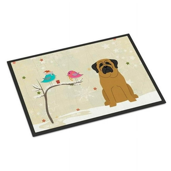Carolines Treasures BB2490MAT Christmas Presents Between Friends Mastiff Indoor or Outdoor Mat, 18 x 0.25 x 27 in.