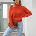 thumbnail image 4 of Gibobby Suéteres mujer, Suéter de cuello alto para mujeres y mujeres, disfraz de manga larga para adultos(Naranja,Talla única), 4 of 5