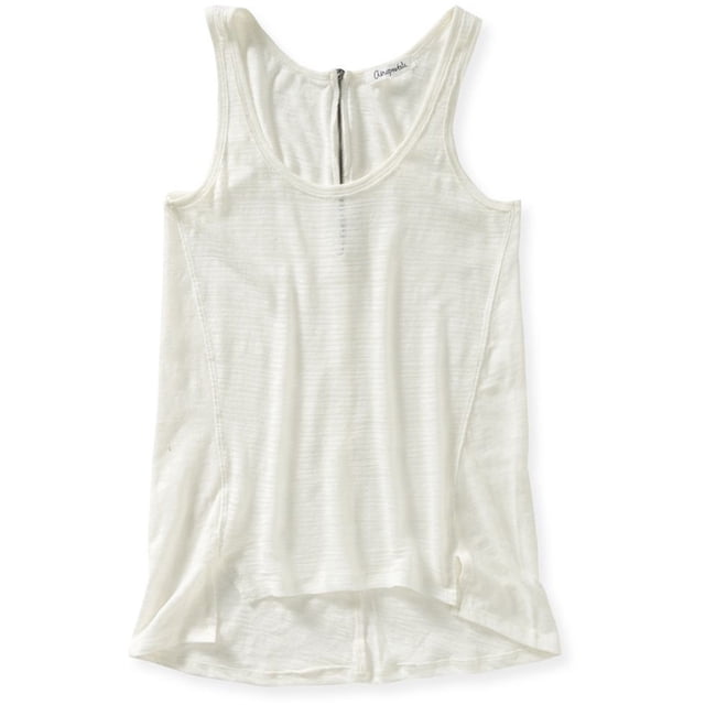 Aeropostale Womens Lightweight Zippered Tank Top, White, Juniors, Small