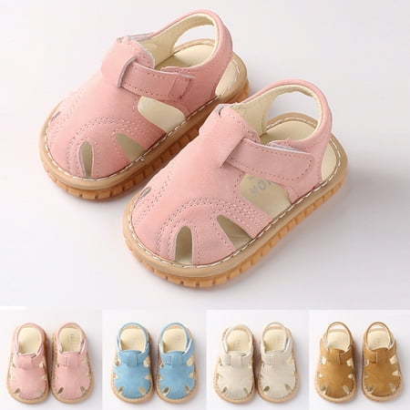 

Hinvhai Summer Sandals for Baby Boys Girls Clearance Casual Classic Closed-Toe Infant Soft Rubber Sole Outdoor Shoes for Toddler First Walkers Pink 6.5C(19)