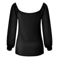 thumbnail image 5 of DondPO Long Sleeve Shirts for Women Dress Shirts for Women Women Fashion Sexy Top Shirt Polka Dot Chiffon Solid Slim Patchwork Puff Sleeve Elegant Casual Top Blouse Womens Tops Sexy Tops Black M, 5 of 6