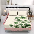 thumbnail image 2 of COEQINE Queen Sheet Set 3 Pieces Bedding Set, Comfort Fade Resistant Fitted Sheet with 2 Pillowcases, Winter Bottom Bedsheet Easy & Secure Fit for St. Patrick's Day Decor, Green Shamrock Beige, 2 of 5