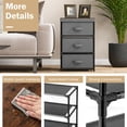 thumbnail image 5 of Gymax 3 Drawers Dresser Fabric Storage Tower Organizer Unit Tall Nightstand Side Table, 5 of 10