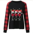 thumbnail image 4 of Byworldtasic Womens Top Women's Christmas Graphic Printed Raglan Plaid Long Sleeve Casual Pullover Tunic Tops, 4 of 4