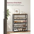 thumbnail image 7 of 5-Tier Shoe Rack for Entryway, Shoe Storage Organizer for 16-20 Pairs, Wooden Top, Steel Frame - Industrial Honey Brown/Ink Black, 7 of 7