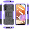 thumbnail image 2 of Slim Fit Phone Case for Samsung Galaxy A14, Tire Stripe Great Grip Cell Phone Case with Screen Camera Protection and Built-in Kickstand for Galaxy A14 4G/5G,XW Purple, 2 of 9