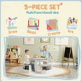thumbnail image 4 of Qaba Ensemble de 5 Pcs Table et Chaises pour Enfants avec Rangement pour Chambre d'Enfant, Gris, 4 of 10