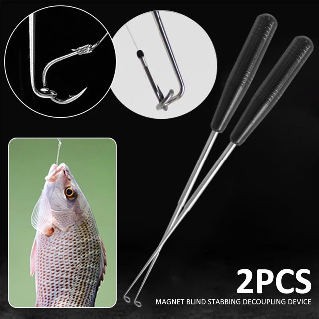 Muyoka 2 piezas removedor de anzuelos anzuelo de pesca herramienta de extracción rápida extractor de anzuelos de acero inoxidable con imán dispositivo de desconexión de anzuelos para agua salada pesca Muyoka Hogar