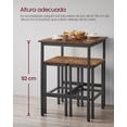 thumbnail image 2 of VASAGLE Mesa de Bar, Mesa Alta Cuadrada, Marco de Acero, 60 x 60 x 92 cm, Cocina, Salón, Estilo Industrial, Marrón Rústico y Negro, 2 of 6