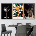 thumbnail image 3 of wall26 Framed Canvas Print Wall Art Set Martini &amp; Bourbon Glass Display Drinks Cocktails Photography Realism Chic Landscape Colorful Multicolor for Living Room, Bedroom, Office - 16"x24&quot, 3 of 5