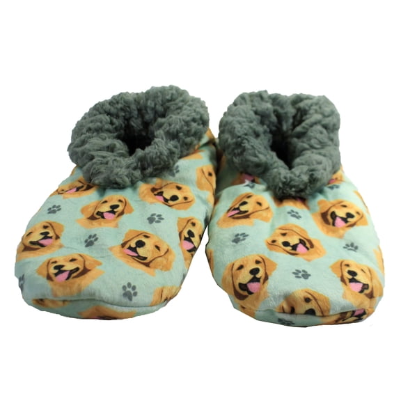 Comfies Super Soft Golden Retriever Slippers - Unisex - One Size Fits Most - Cozy House Slippers - Non Skid Bottom