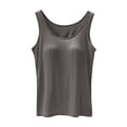 thumbnail image 1 of B91xZ Camisole en Coton pour Femmes, Extensible, Bretelles Réglables, Gris Foncé 3X-L, 1 of 5