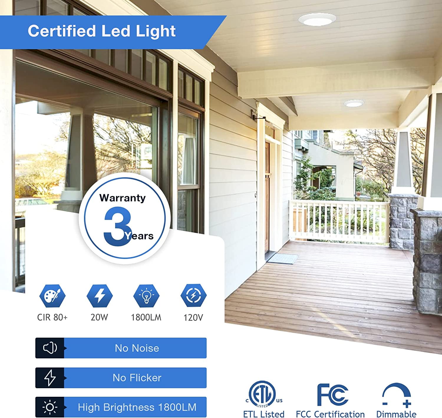 4 Pack LED Flush Mount Ceiling Light Dimmable 11 Inch - 3000K 4000K 5000K 3 Color Temperature Selectable, 20W, Bright 2000LM, 120V, Round Ultra Thin LED Light Ceiling, ETL