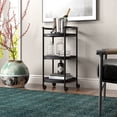 thumbnail image 3 of Henn&Hart 21" Alder Brown Metal Bar Cart, 3 of 5